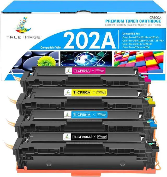 Main image of 202A M281fdw Toner Cartridges for HP 202 202X CF500A CF500X 4 Pack