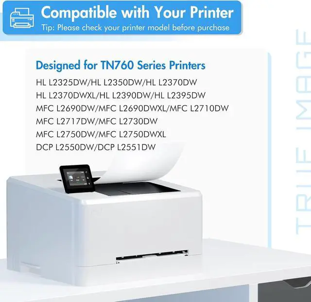 Alt view image 2 of 7 - TN760 Toner for Brother Printer TN-760 TN-730/TN-760 TN730 TN-730 TN 760