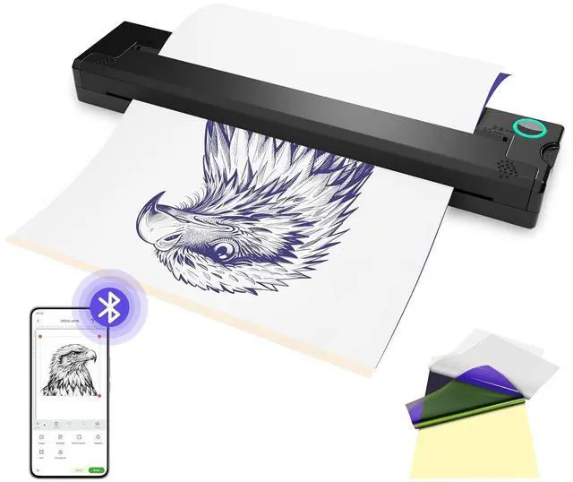 Main image of PeriPage P90 Tattoo Stencil Printer, Wireless Thermal Tattoo Printers with Stencil Paper,Portable Tattoos Printer Compatible with Phone Pad and PC