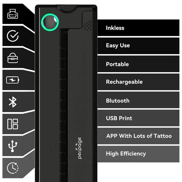 Alt view image 3 of 7 - PeriPage P90 Tattoo Stencil Printer, Wireless Thermal Tattoo Printers with Stencil Paper,Portable Tattoos Printer Compatible with Phone Pad and PC
