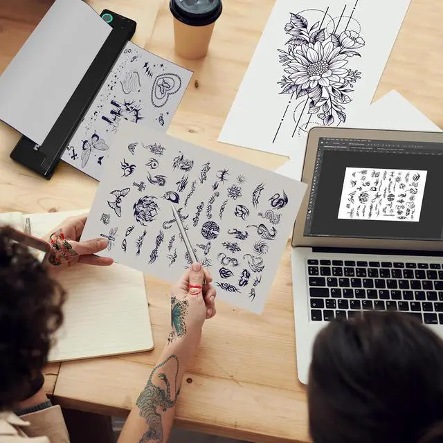 Alt view image 6 of 7 - PeriPage P90 Tattoo Stencil Printer, Wireless Thermal Tattoo Printers with Stencil Paper,Portable Tattoos Printer Compatible with Phone Pad and PC