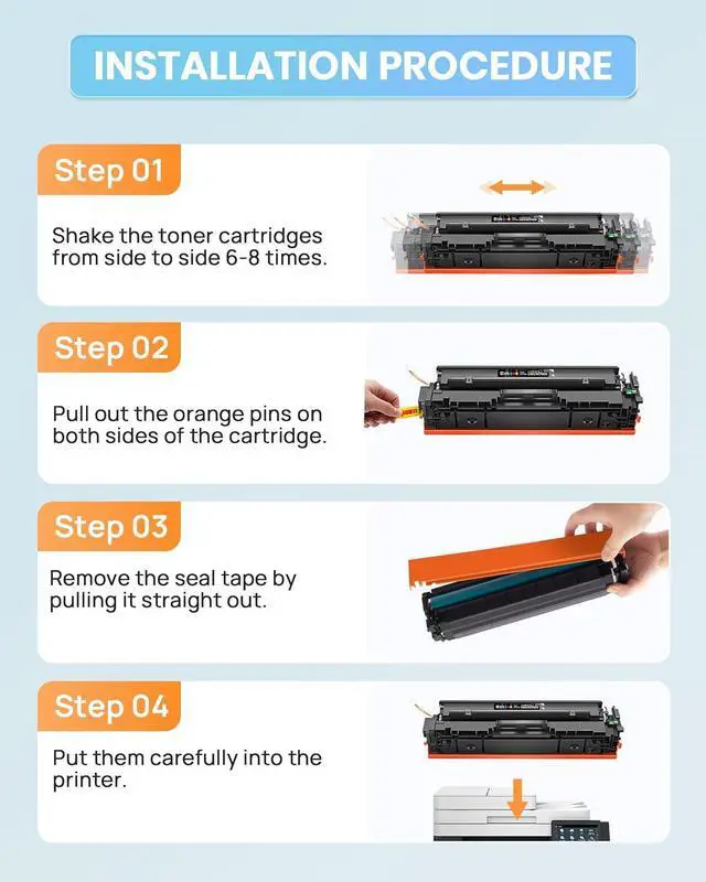 Alt view image 6 of 7 - E-Z Ink 218X with Chip Compatible for HP 218X Toner Cartridges 4 Pack 218A Toner for HP Color LaserJet pro MFP 3301fdw Toner 3301cdw 3201dw 3301sdw Printer Ink Set W2180A W2180X (BCMY)