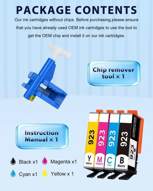 Alt view image 2 of 7 - myCartridge 923 Ink Cartridges Combo Pack Replacement for HP 923 Ink