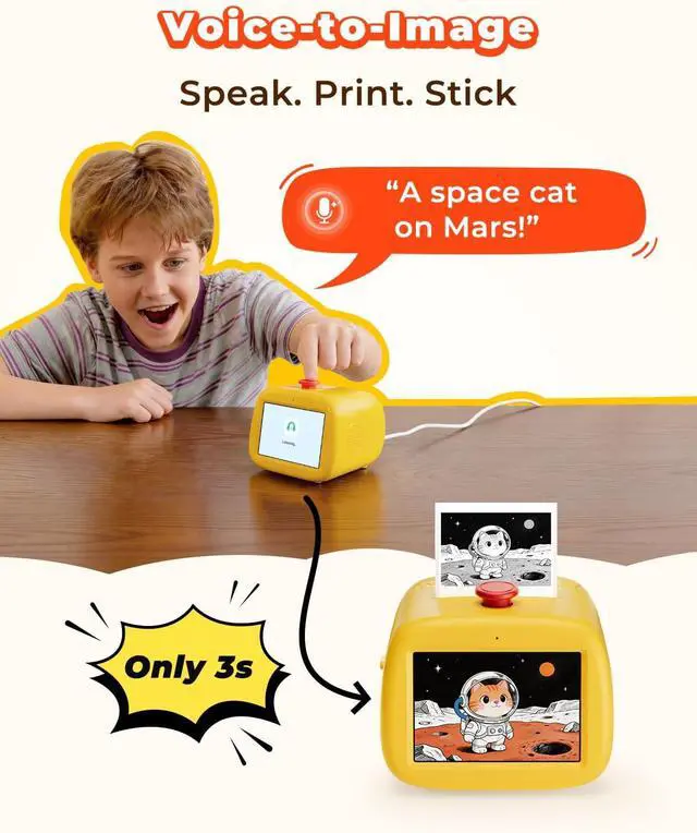 Alt view image 2 of 7 - MUNBYN SP01 Smart AI Sticker Printer Voice to Print for Kids Thermal Maker