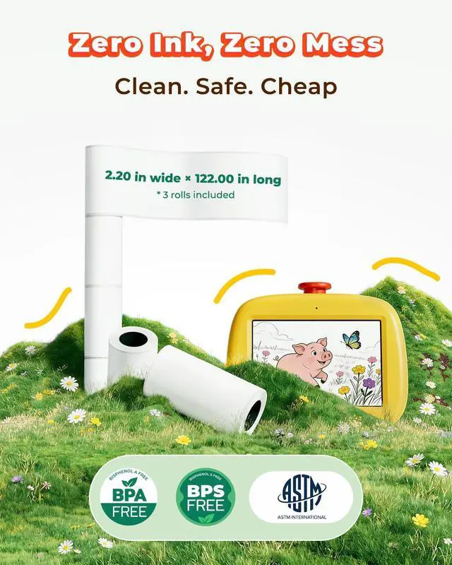 Alt view image 6 of 7 - MUNBYN SP01 Smart AI Sticker Printer Voice to Print for Kids Thermal Maker