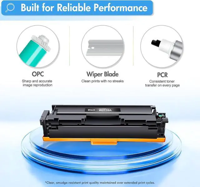 Alt view image 7 of 7 - 206A W2110A Black Toner Cartridge 206X W2110X MFP M283fdw M283cdw M255dw