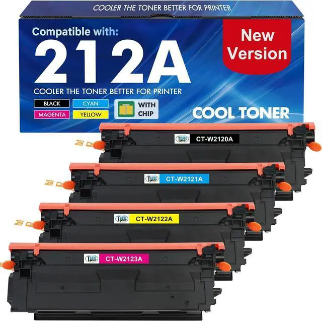 Main image of 212A 212X Toner Cartridges 4 Pack for HP 212A 212X 212 W2120A M554 M555