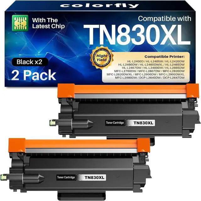 Main image of TN830XL TN830 XL/V/R Toner Cartridge for Brother DCP-L2640DW 2 Pack