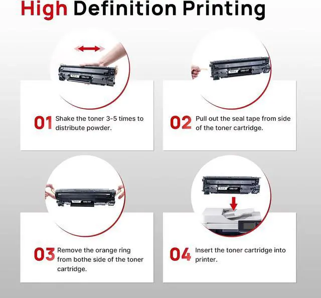 Alt view image 6 of 6 - Valuetoner Compatible Toner Cartridge Replacement for Canon 137 Black Toner Cartridge 9435B001AA for ImageClass D570 MF242dw MF244W MF247dw MF249dw MF236n MF232w LBP151dw MF227dw MF210 (Black, 4-Pack)