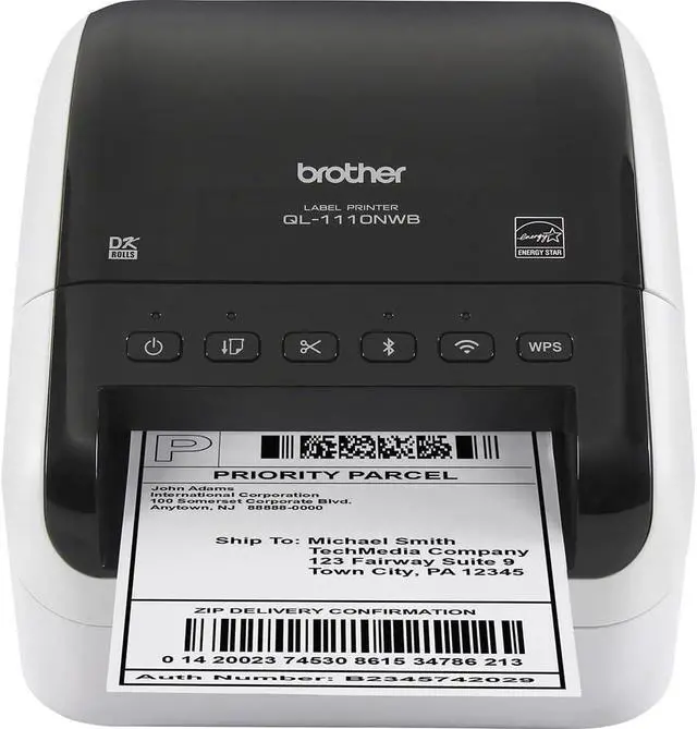 Alt view image 4 of 7 - Brother QL-1110NWB Wide Format Direct Thermal Label Printer Bundle with Deco Essentials eBook + DK-1247 Shipping Labels & DK-1201 Address Labels - USB, Wi-Fi & Bluetooth Shipping Label Printer