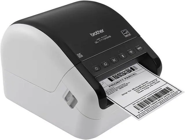 Alt view image 6 of 7 - Brother QL-1110NWB Wide Format Direct Thermal Label Printer Bundle with Deco Essentials eBook + DK-1247 Shipping Labels & DK-1201 Address Labels - USB, Wi-Fi & Bluetooth Shipping Label Printer