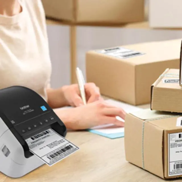 Alt view image 7 of 7 - Brother QL-1110NWB Wide Format Direct Thermal Label Printer Bundle with Deco Essentials eBook + DK-1247 Shipping Labels & DK-1201 Address Labels - USB, Wi-Fi & Bluetooth Shipping Label Printer