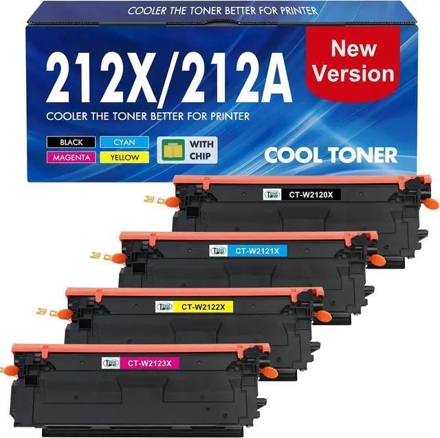 Main image of 212X 212A Toner Cartridges 4 Pack for HP 212X 212A W2120X W2120A M554 M555