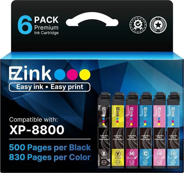 Main image of E-Z Ink Remanufactured 340XL Combo Pack Ink Cartridge Replacement to use with XP-8800 Printer (1 Black,1 Cyan,1 Magenta,1 Yellow,1 Light Cyan,1 Light Magenta, 6 Pack)