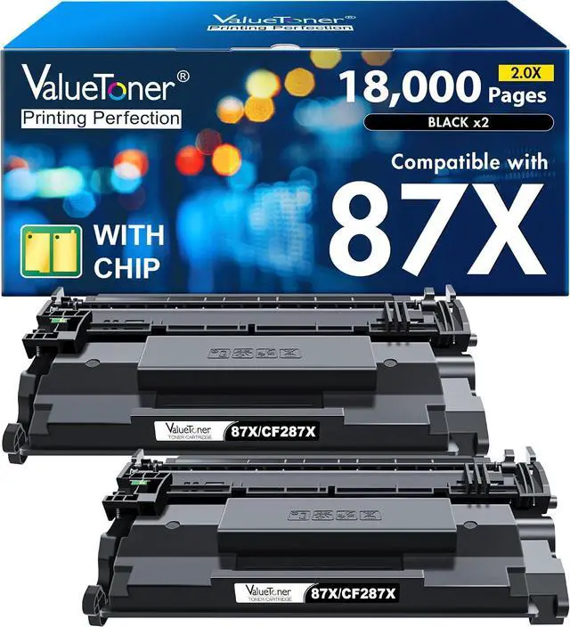 Main image of 87X High Yield Black Toner Cartridge 2Pack Replacement for HP 87X 87A CF287X CF287A for HP Laserjet Enterprise M506 M506dh M506dn M506n M506x Pro M501 M501dn M501n MFP M527c M527z M527f M527dn Printer