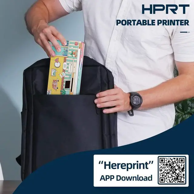 Alt view image 7 of 7 - HPRT Wireless Portable Printer - Bluetooth Thermal Printer for Travel,