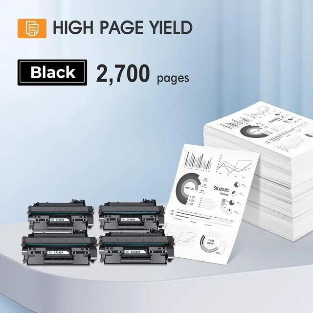 Alt view image 3 of 7 - 80A CF280A Toner Cartridge Black M401n Compatible for HP 80X CF280A CF280X