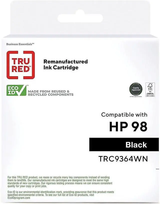 Alt view image 2 of 7 - STAPLES Remanufactured 98 Ink Cartridge Black Standard Yield Replacement for HP 98