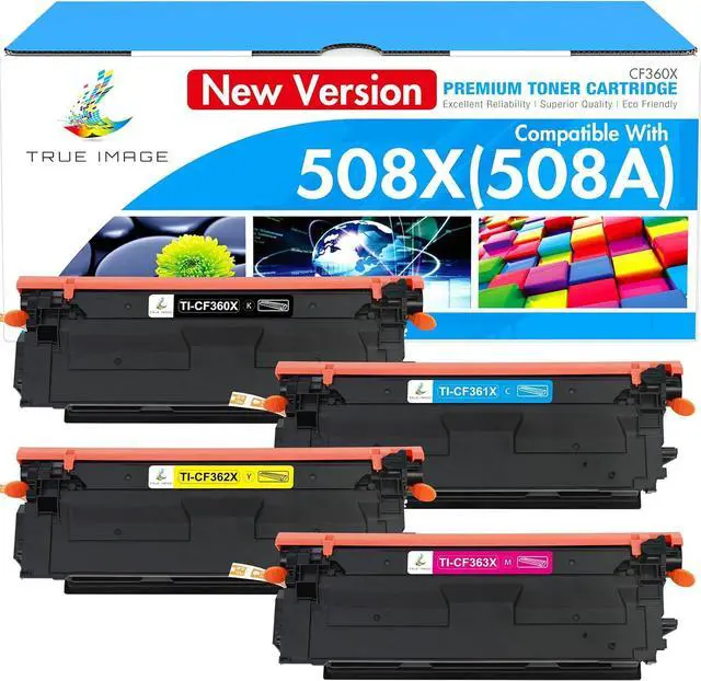 Main image of M553 508X 508A Toner Cartridges Set 4 Pack High Yield New Version