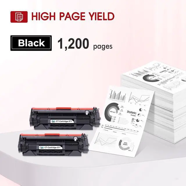 Alt view image 3 of 6 - 071 Black Toner Cartridge for Canon Cartridge 071 071H MF270 MF273dw 2 Pack