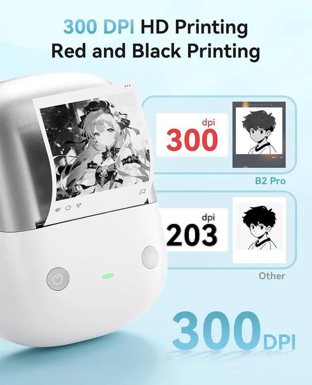 Alt view image 3 of 7 - NIIMBOT B2 PRO Label Maker, 300DPI HD Thermal Photo Label Printer, Silver