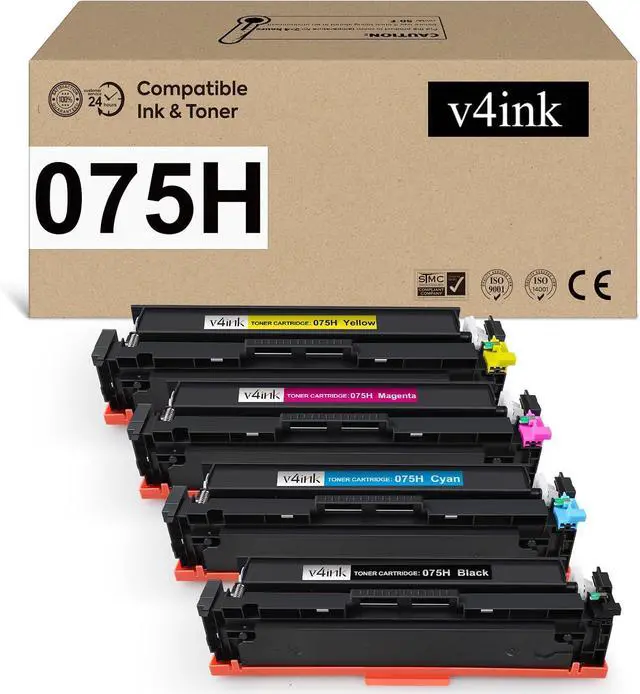 Main image of 075H 075 Toner Cartridge Set 4 Pack High Capacity Replacement for Canon 075