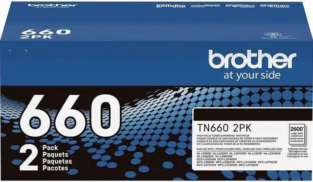 Alt view image 3 of 7 - Brother Genuine TN660 2PK Black High Yield Toner Cartridge, Up to 2,600 Page Yield Each, Bundle with Deco Essentials Printer eBook for HL-L2300D, MFC-L2700DW, HL-L2340DW, MFC-L2740DW, DCP-L2540DW