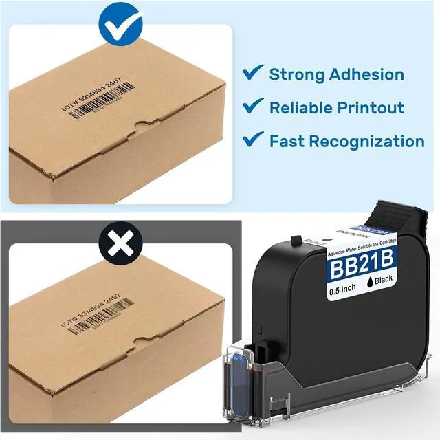 Alt view image 5 of 7 - BENTSAI BB21B Original Aqueous Water Soluble Water Based Black Ink Cartridge Replacement for Handheld Inkjet Printer BT-HH6205B 6205BL