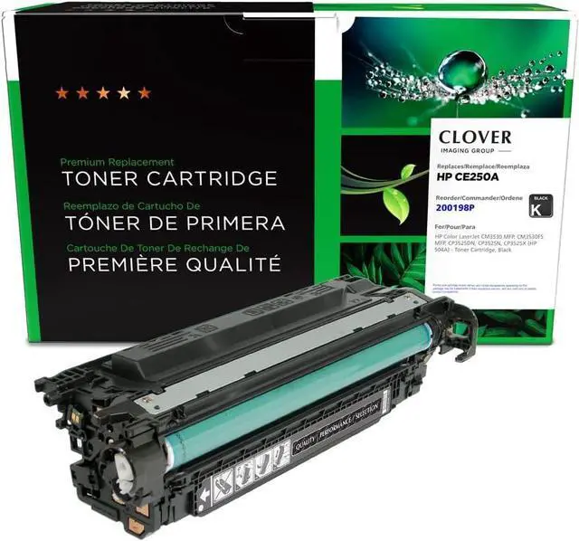 Alt view image 7 of 7 - Clover Remanufactured Toner Cartridge Replacement for HP CE250A (HP 504A)