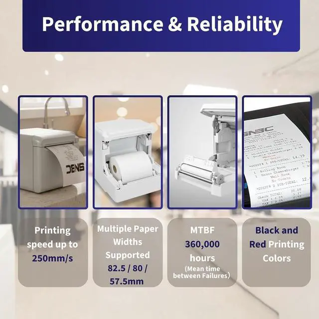 Alt view image 5 of 7 - SNBC BTP-S80 Receipt Printer with Auto Cutter, 250 mm/s Printing POS Printer