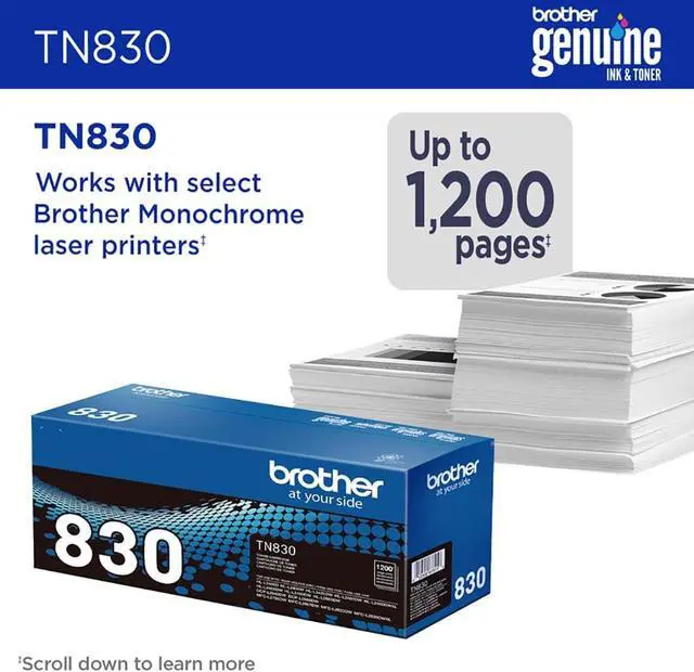 Alt view image 5 of 7 - Brother Genuine TN830 Black Standard Yield Toner Cartridge, Up to 1,200 Page, Bundle with Deco Essentials Printer eBook for MFC-L2820DW, HL-L2460DW, MFC-L2900DW, HL-L2420DW, HL-L2405W