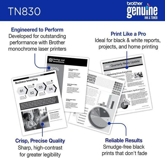 Alt view image 7 of 7 - Brother Genuine TN830 Black Standard Yield Toner Cartridge, Up to 1,200 Page, Bundle with Deco Essentials Printer eBook for MFC-L2820DW, HL-L2460DW, MFC-L2900DW, HL-L2420DW, HL-L2405W