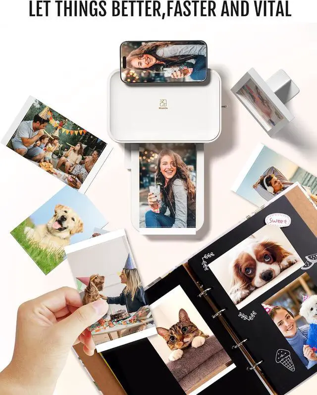 Alt view image 5 of 7 - iDPRT 4x6 Photo Printer, CP4100 Photo Printer for iPhone & Android with 108 Sheets & 2 Cartridges, Wi-Fi Wireless Portable Picture Printer, Instant Print Photos, Dye Sublimation, White