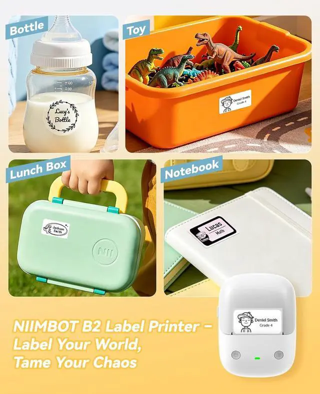 Alt view image 7 of 7 - NIIMBOT B2 Label Maker Machine with Custom Button, Built in Clock,Silver