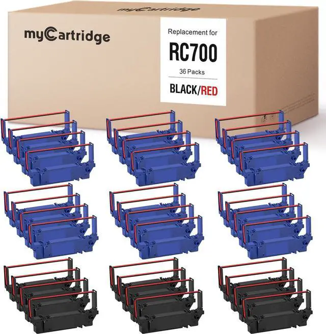 Main image of myCartridge 36-Pack SP700 High-Yield Ribbon Replacement Compatible for Star SP700 Printer Ribbon Black/Red, SP-700BR, RC-700BR, SP712, SP742 (Individually Packaged)