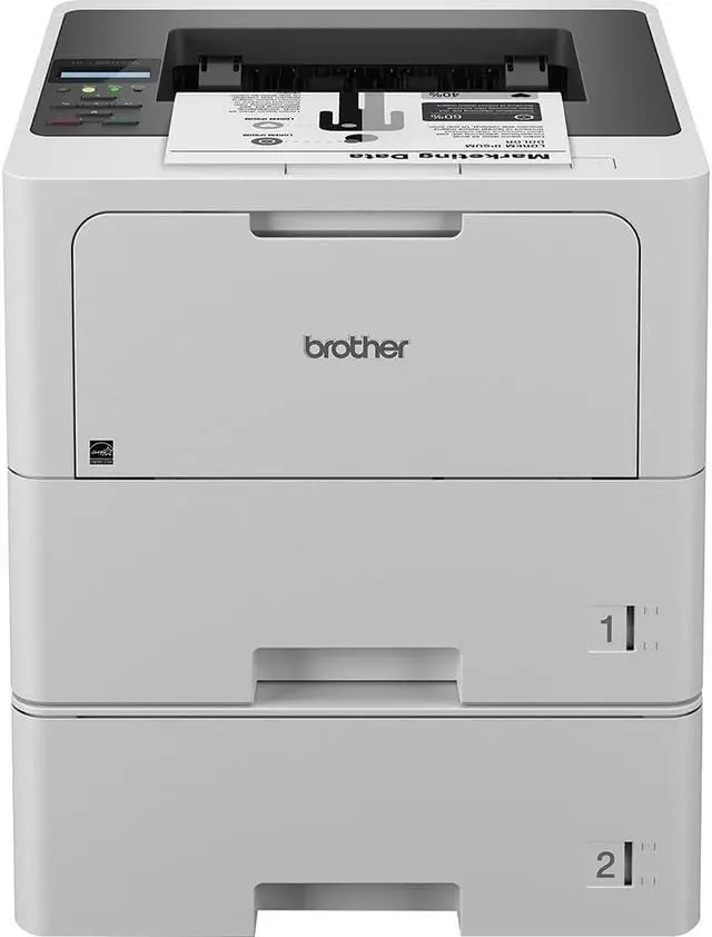 Alt view image 2 of 7 - Brother HL-L6210DWT Wireless Monochrome Laser Printer, Auto Duplex, Dual Paper Trays, High-Speed Office Printer, Large Paper Capacity, 26-Month Warranty, USB Cable & Software Bundle