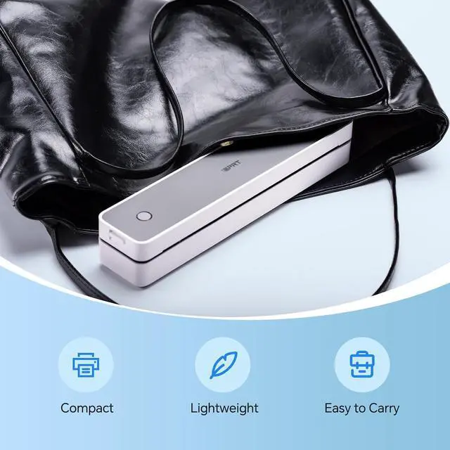 Alt view image 6 of 7 - iDPRT Portable-Printer Wireless for Travel,300DPI Inkless Thermal Small Printers for Home Use,Office,Vehicles,Mobile Bluetooth Printer Supports 8.5" x 11" US Letter,for Smartphone & PC,White Gray