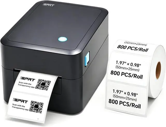 Main image of iDPRT SP320 Desktop Label Maker with 1 Roll of 800 pcs Thermal Label (1.97×0.98), Bluetooth Thermal Shipping Label Printer for Parcel Shipping, Small Businesses, Offices, and Home, Sticker Printer