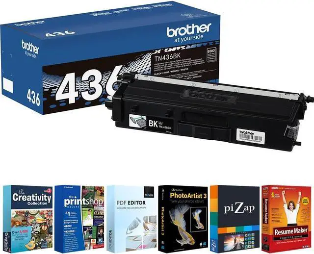 Main image of Brother Genuine TN436BK High Yield Black Laser Toner Cartridge, Up to 6,500 Pages, with Printer Essentials Digital Download Card, for HL-L8360CDW, HL-L8360CDWT, HL-L9310CDW, MFC-L8895CDW