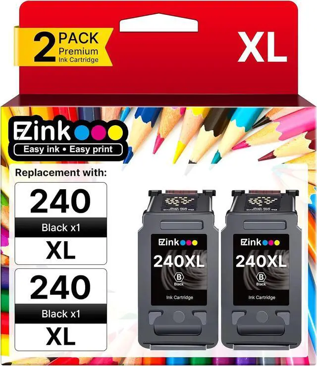 Main image of 240XL Ink Cartridge Replacement for Canon 240XL PG-240XL PG240, 2 Black