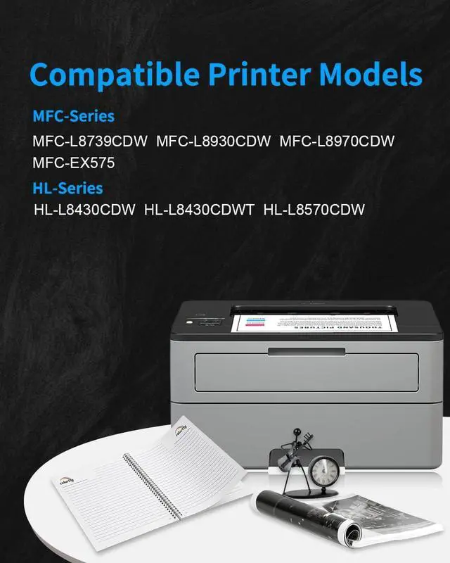 Alt view image 2 of 6 - TN635 TN635XL Black Toner Cartridge Compatible for Brother TN635 TN-635 TN 635 MFC-L8930CDW MFC-L8730CDW MFC-L8970CDW HL-L8430CDW HL-L8430CDWT Printers, Upgraded Chip -1 Balck