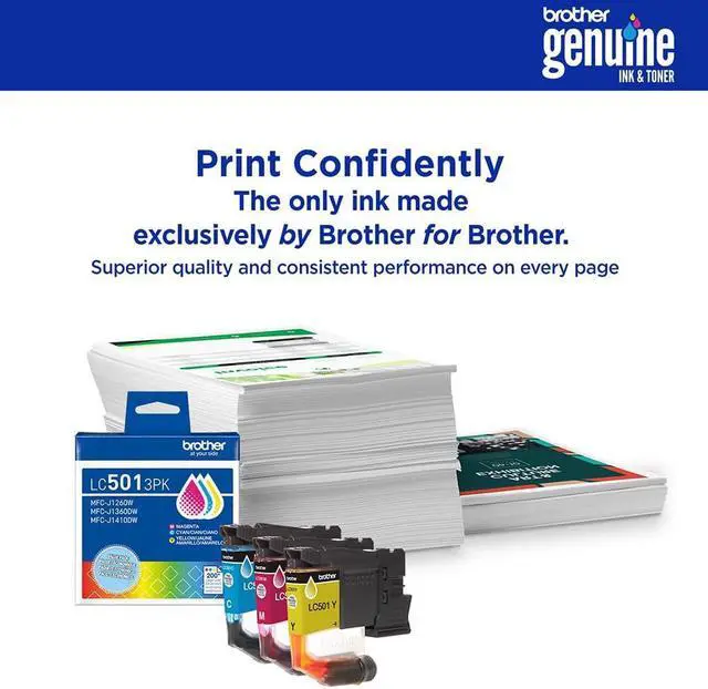 Alt view image 5 of 7 - Brother Genuine LC501XL2PK (2 Black) LC501XL3PK (Cyan, Magenta, Yellow) High Yield Ink Cartridge Bundle with Deco Essentials Printer eBook for MFC-J1260DW, MFC-J1360DW, MFC-J1410DW