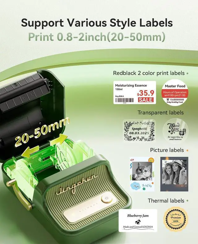 Alt view image 2 of 7 - NIIMBOT Label Maker, B21 Pro 300DPI HD Sticker Printer for Photos, Green