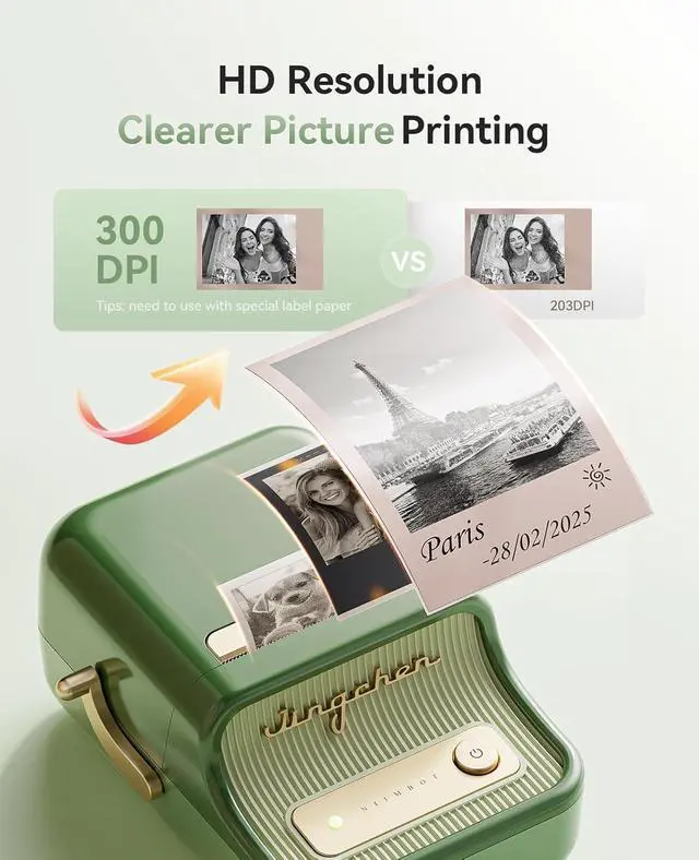 Alt view image 6 of 7 - NIIMBOT Label Maker, B21 Pro 300DPI HD Sticker Printer for Photos, Green