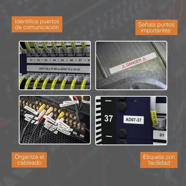 Alt view image 4 of 7 - Brother PTE110 Entry Level Industrial Handheld Labeling Tool Kit - Up to 12mm Labels, Orange