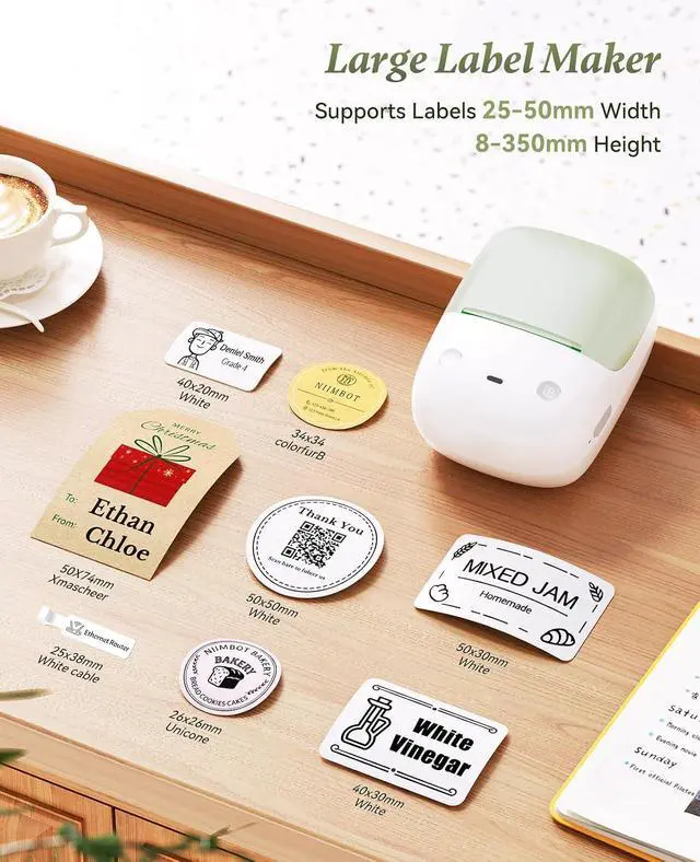 Alt view image 5 of 7 - NIIMBOT B2 Label Maker, 2 Inch Portable Thermal Label Printer, Green