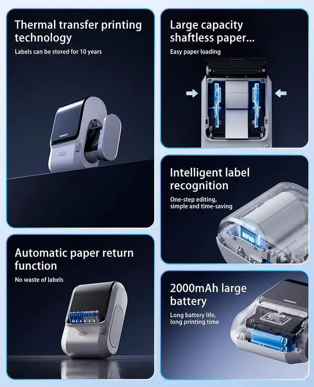 Alt view image 2 of 7 - NIIMBOT M3 3 Inch Thermal Transfer Label Maker, Label No Fading 8-10 Years