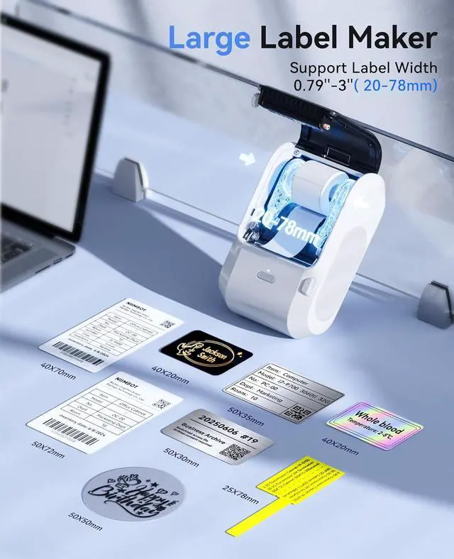 Alt view image 5 of 7 - NIIMBOT M3 3 Inch Thermal Transfer Label Maker, Label No Fading 8-10 Years