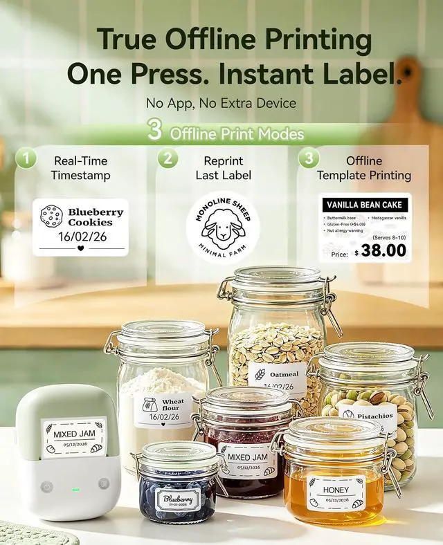 Alt view image 2 of 7 - NIIMBOT B2 Label Maker Machine with Tape, 2 Inch Portable Label Printer