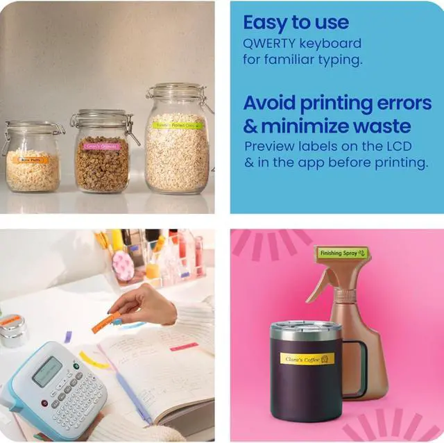 Alt view image 5 of 7 - Brother P-Touch PT-N20 Handheld Portable Label Maker for Desktop Organization Bundle Includes BTag 3M Tape, Digital Label Making Guidebook Download & 1-Year Protection